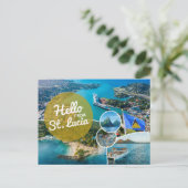 Hello From Saint Lucia Postcard Postkarte (Stehend Vorderseite)