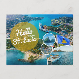 Hello From Saint Lucia Postcard Postkarte
