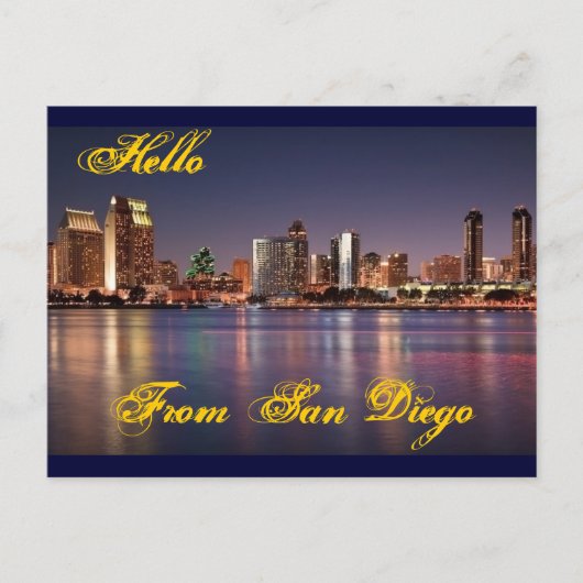 Hello From San Diego Post Card Postkarte (Vorderseite)