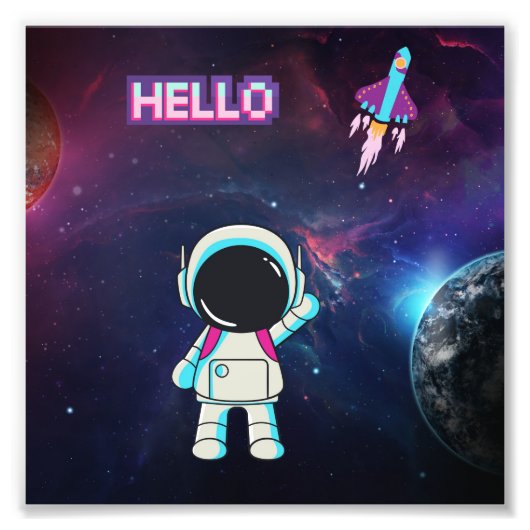 "Hello from Space" Fotodruck (Vorne)