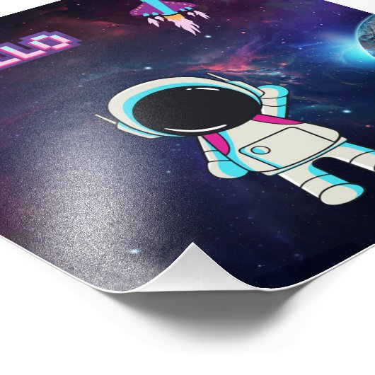 "Hello from Space" Fotodruck (Ecke)