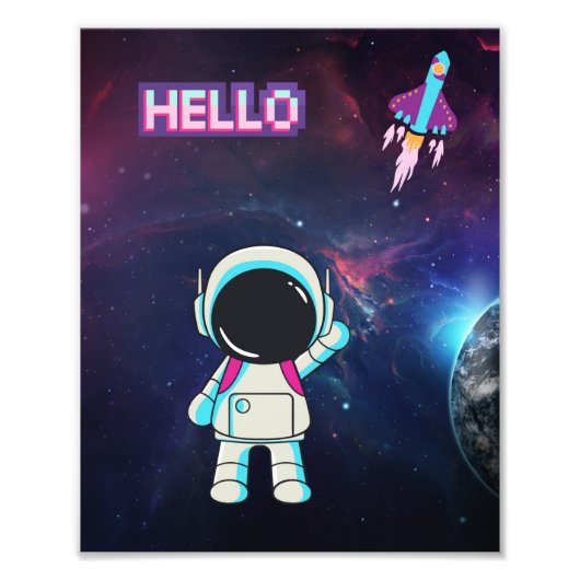 "Hello from Space" Fotodruck (Vorne)