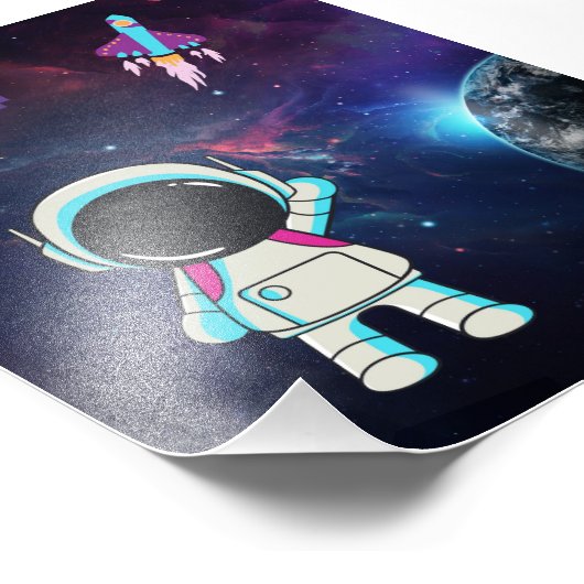 "Hello from Space" Fotodruck (Ecke)