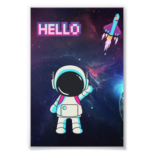 "Hello from Space" Fotodruck (Vorne)
