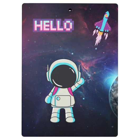 "Hello from Space" Klemmbrett (Rückseite)