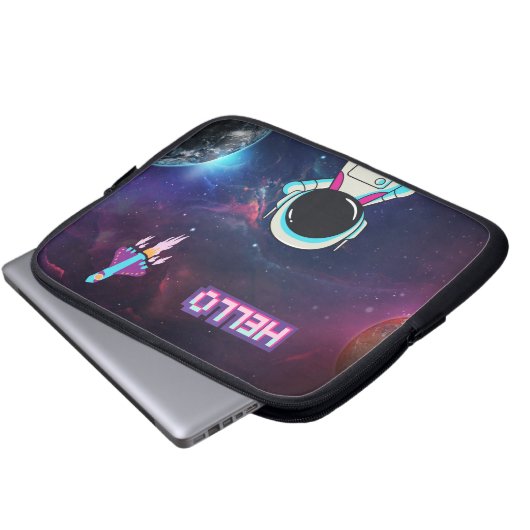 "Hello from Space" Laptopschutzhülle (Vorne Knopf)