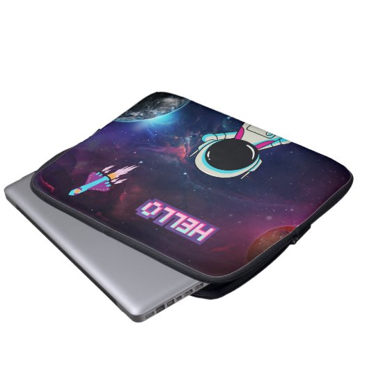 "Hello from Space" Laptopschutzhülle (Vorne Knopf)