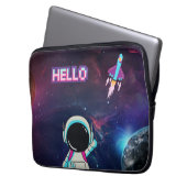 "Hello from Space" Laptopschutzhülle (Vorderseite Links)