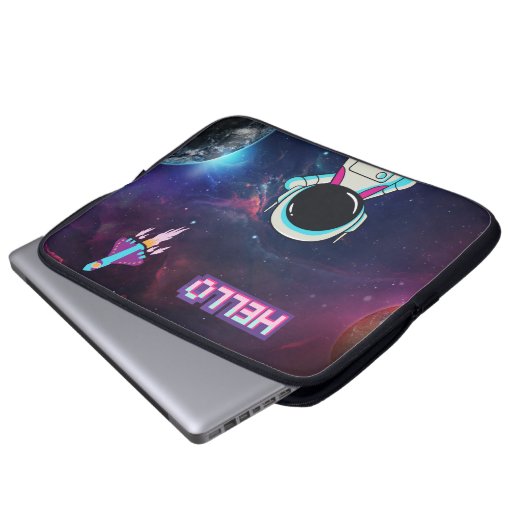 "Hello from Space" Laptopschutzhülle (Vorne Knopf)