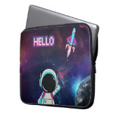 "Hello from Space" Laptopschutzhülle (Vorderseite Links)