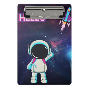 "Hello from Space" Mini Klemmbrett