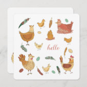 Hello Funny Hen Pub Niedlich Farm Chickens (Vorne/Hinten)