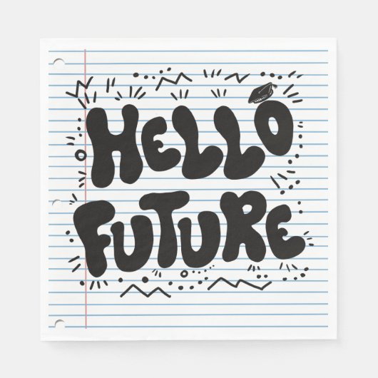 Hello Future Grad Party Napkins Serviette (Vorderseite)