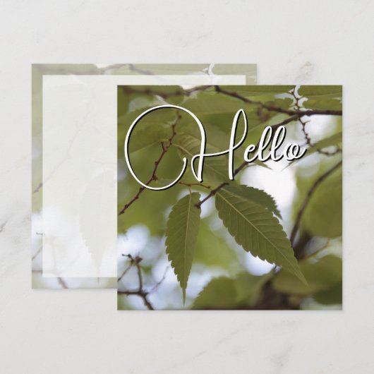 Hello Geburt Grün Mitteilungskarte (Vorne/Hinten)