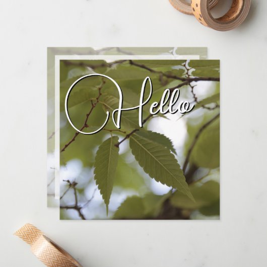 Hello Geburt Grün Mitteilungskarte (Vorderseite/Rückseite Beispiel)