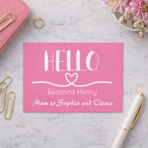 Hello Girl Mama Kontaktkarte Mommy Calling Card