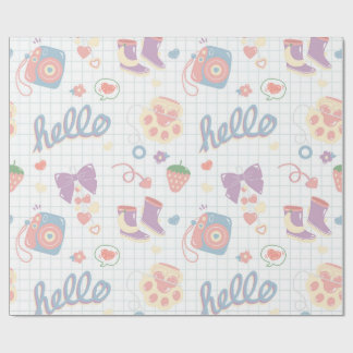 Hello! Girl things pattern Geschenkpapier