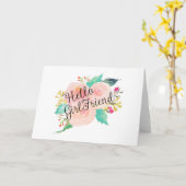 Hello GirlFriend Watercolor Karte (Gelbe Blume)