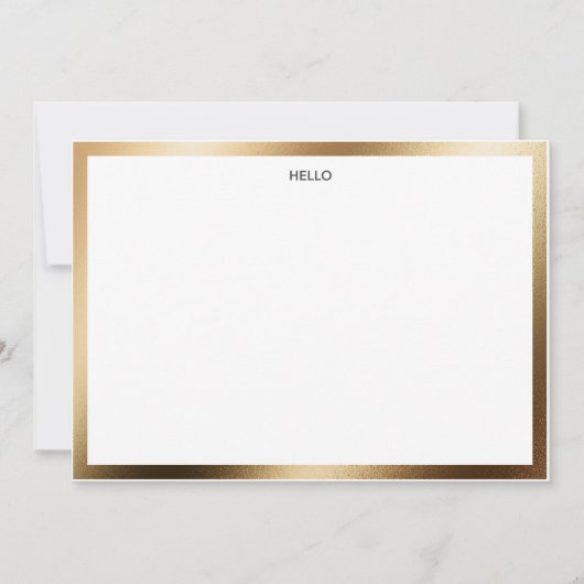 Hello Gold Border Notecard Mitteilungskarte (Vorderseite)
