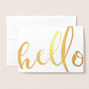 Hello Gold Foil Script Folienkarte