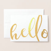 Hello Gold Foil Script Folienkarte (Vorderseite mit Umschlag)