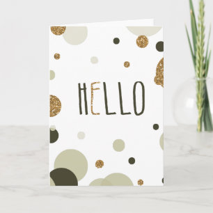 Hello Gold Imitate Glitzer Dots Karte