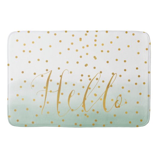 Hello Gold Mint Confetti Ombre Badematte (Vorderseite)