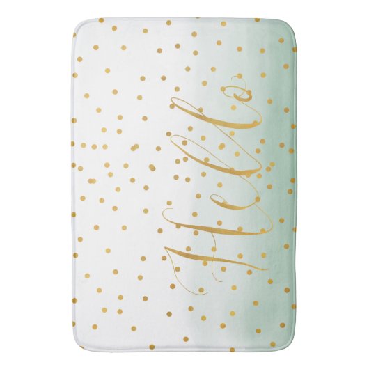 Hello Gold Mint Confetti Ombre Badematte (Vorderseite Vertikal)