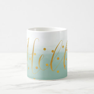 Hello Gold Mint Confetti Ombre Kaffeetasse