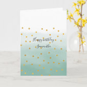 Hello Gold Mint Confetti Ombre Karte (Gelbe Blume)