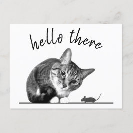 Hello & Goodbye Cat and Mouse niedliche lustige Ka Postkarte