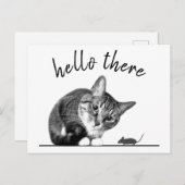 Hello & Goodbye Cat and Mouse niedliche lustige Ka Postkarte (Vorne/Hinten)