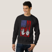Hello Goodbye Hands Academy Patriotic am 4. Juli Sweatshirt (Vorne ganz)
