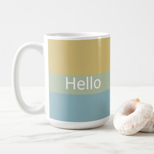 Hello Goodbye Khaki Farbpalette Minimal Klasse Kaffeetasse (Mit Donut)