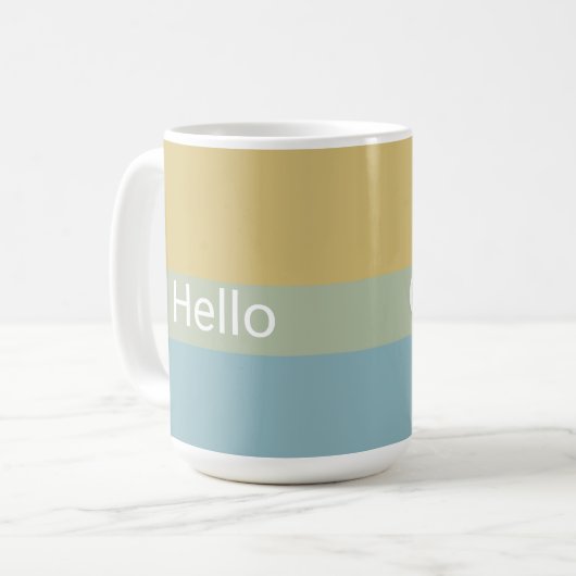 Hello Goodbye Khaki Farbpalette Minimal Klasse Kaffeetasse (Vorderseite Links)