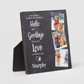 Hello Goodbye Personalisiert 3 Foto Pet Memorial Fotoplatte (Vorderseite)