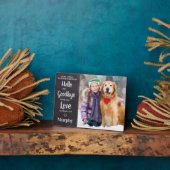 Hello Goodbye Pet Memorial Personalisiert Dog Foto Fotoplatte (Seite)