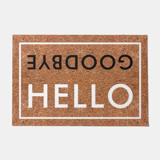 Hello Goodbye Typografy Welcome Coir Fußmatte (Vorderseite)