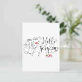 Hello Gorgeous Face Illustration Postkarte (Stehend Vorderseite)
