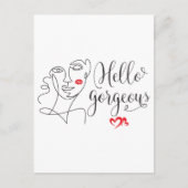Hello Gorgeous Face Illustration Postkarte (Vorderseite)