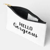 Hello Gorgeous Personalized Script Makeup Bag Zubehörtasche (Offen)