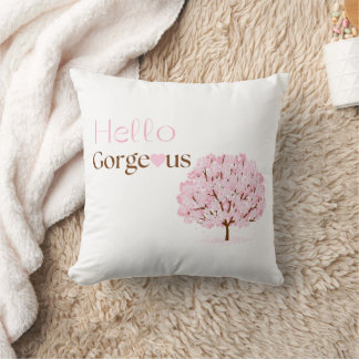 Hello Gorgeous Pink Cherry Tree Scatter Cushion Kissen