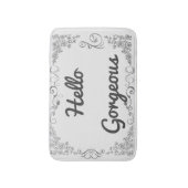 "Hello Gorgeous" Swirl Pattern Bath Mat Badematte (Vorderseite Vertikal)