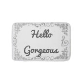 "Hello Gorgeous" Swirl Pattern Bath Mat Badematte (Vorderseite)