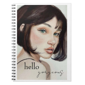 Hello Gorgeous Wassercolor Girl Notebook Notizblock