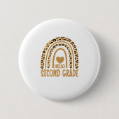 Hello Grade-Leopard Rainbow-Back to School Button (Vorderseite)