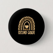 Hello Grade-Leopard Rainbow-Back to School Button (Vorderseite)