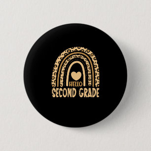Hello Grade-Leopard Rainbow-Back to School Button