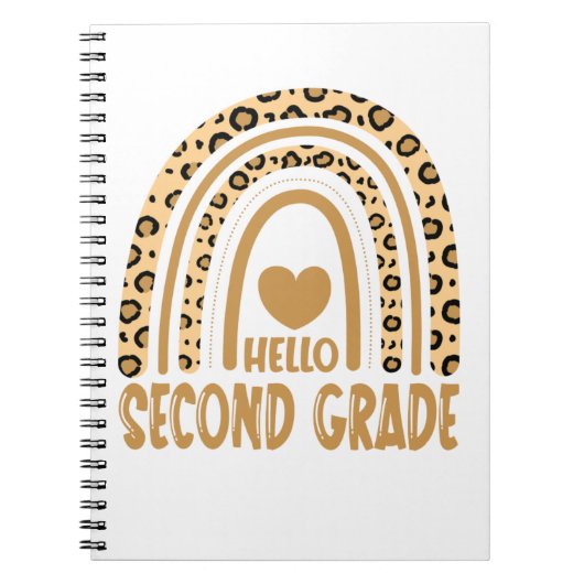 Hello Grade-Leopard Rainbow-Back to School Notizblock (Vorderseite)
