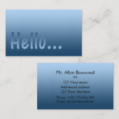 Hello Gradient One Color Blue mit benutzerdefinier Visitenkarte (Vorne/Hinten)